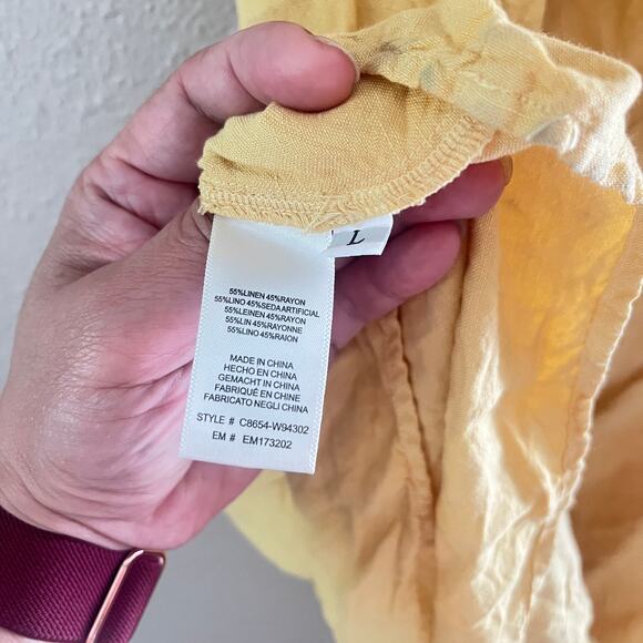 Anthropologie Cloth and Stone yellow open tie on the back midi dress - Picture 9 of 10